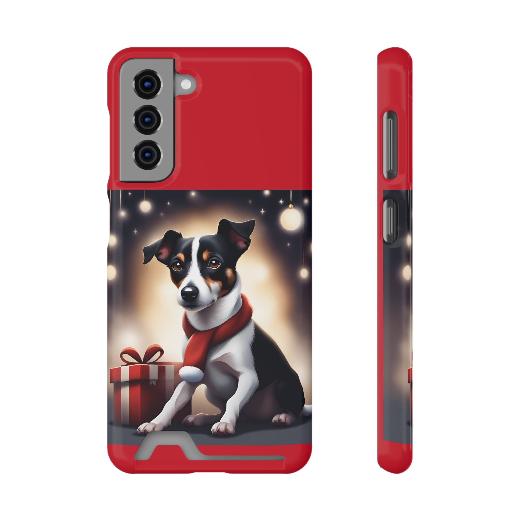 Jack Russel Holiday Phone Case with Card Holder