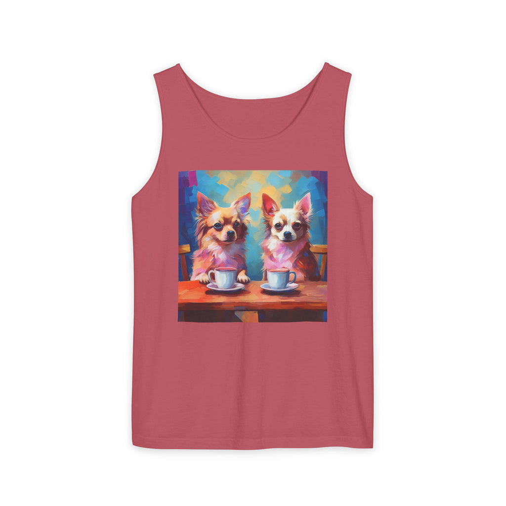 Cafe con Chihuahua Unisex Tank Top