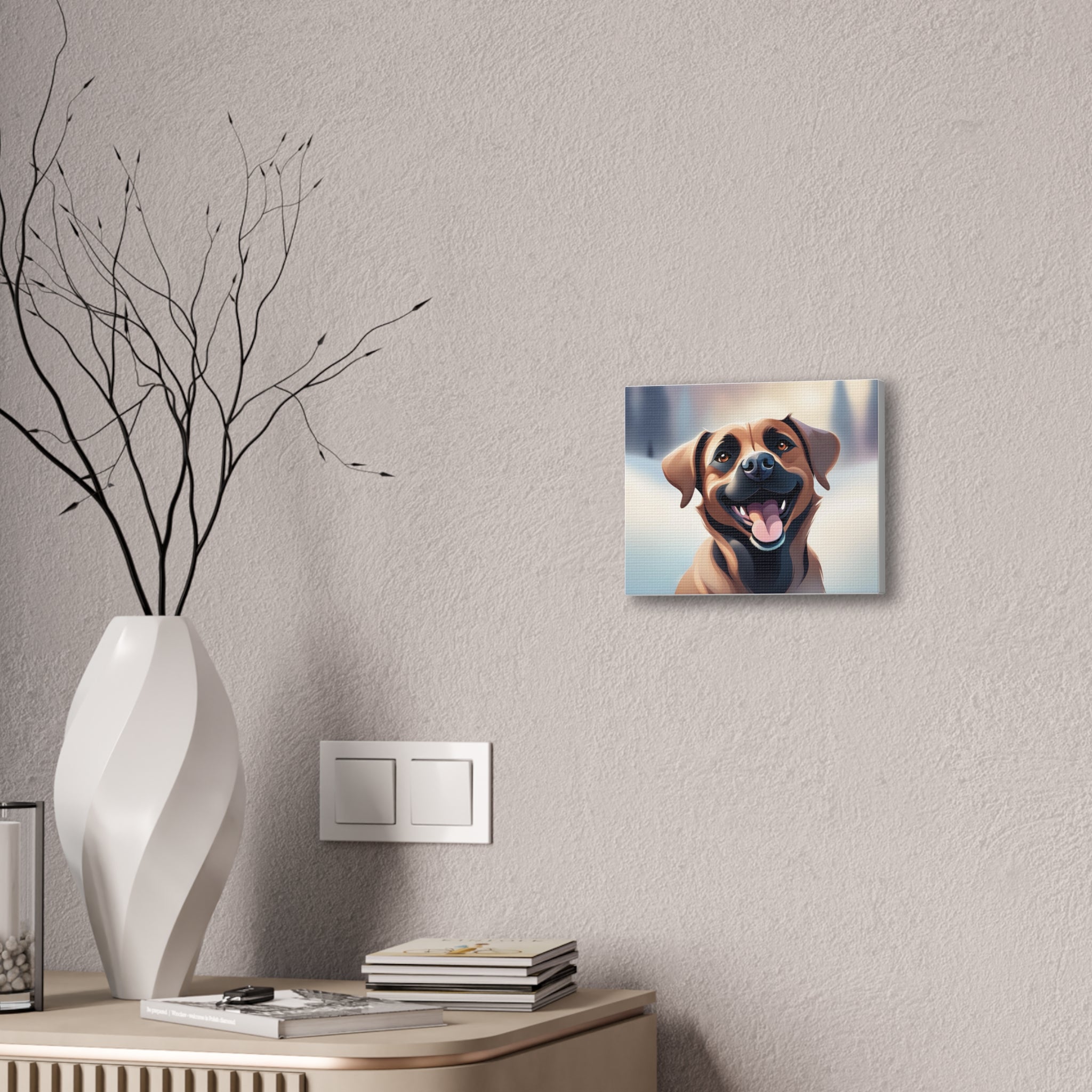 Black Mouth Cur Canvas Stretched, 0.75"