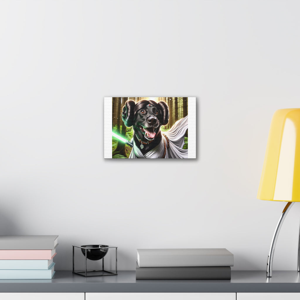 Black Lab Galaxy Princess Canvas Stretched, 0.75"