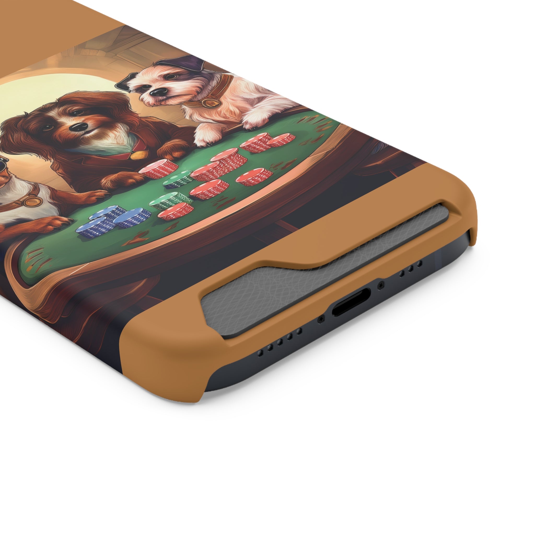 Puppy Poker Phone Case with Card Holder