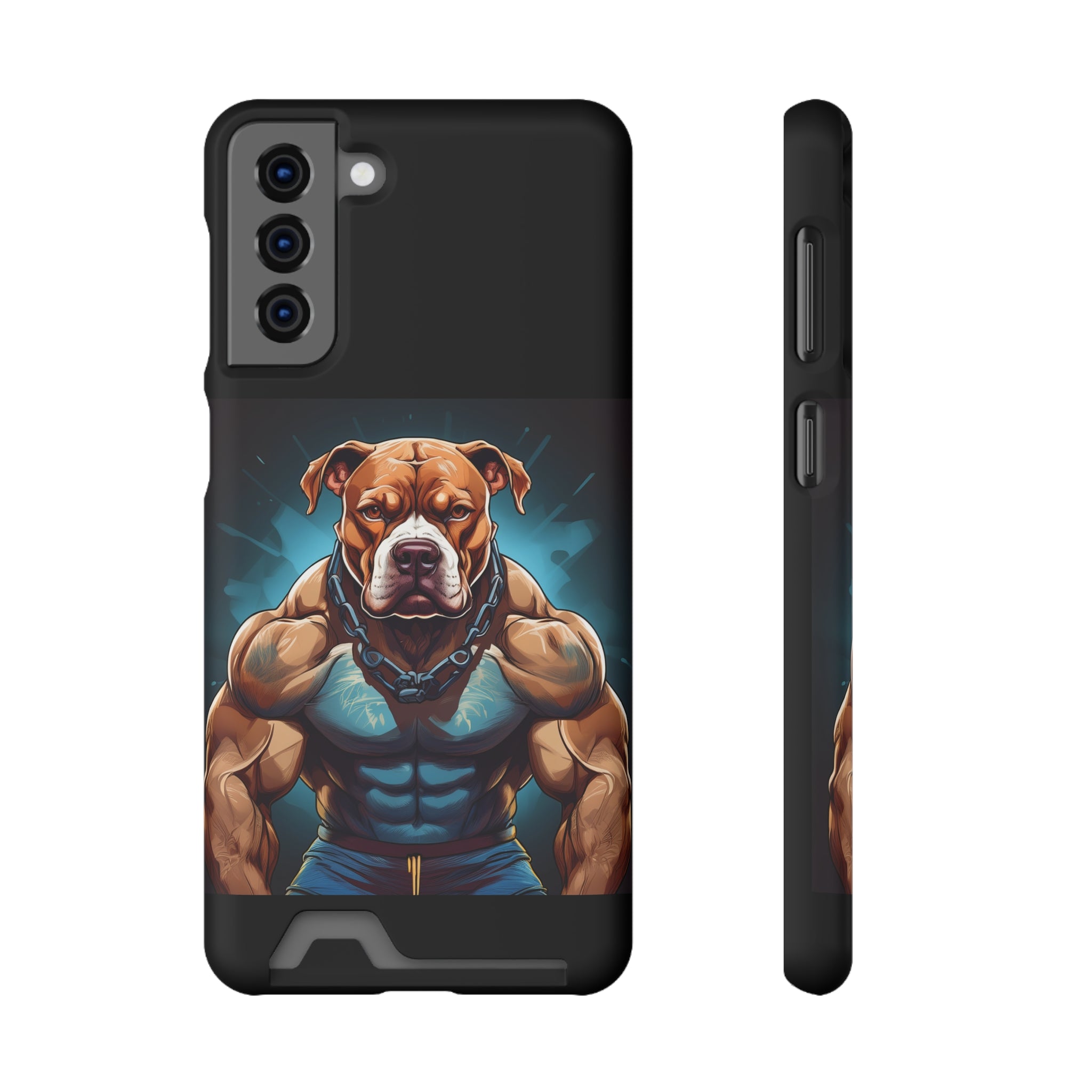 Pitbull Body Builder Phone Case with Card Holder