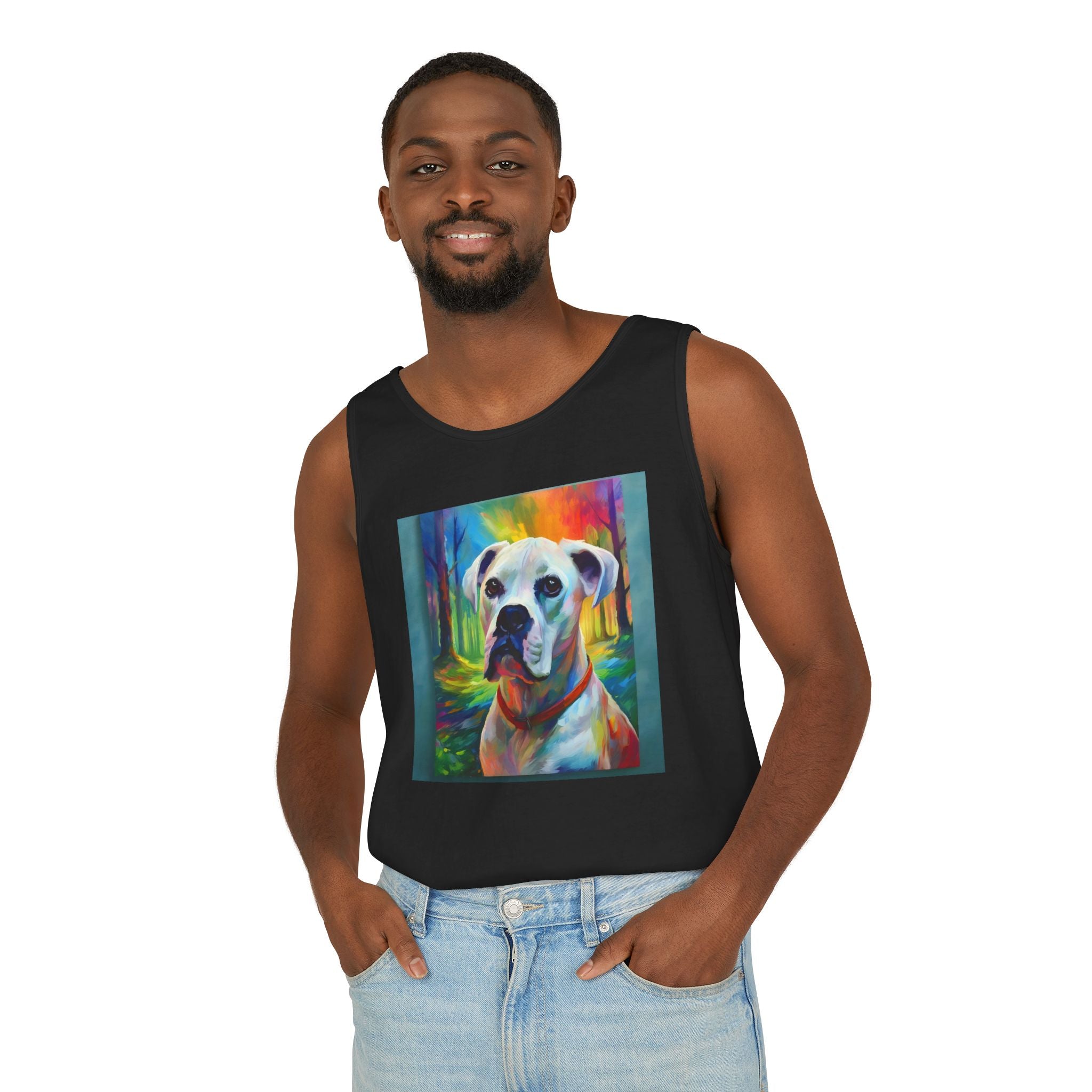 Boxer Rainbow Sky Unisex Tank Top