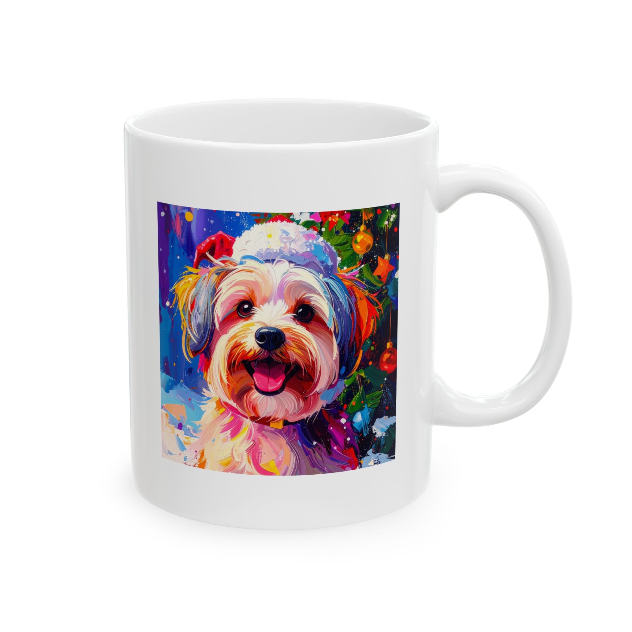Yorkie Holiday II Ceramic Mug, (11oz, 15oz)