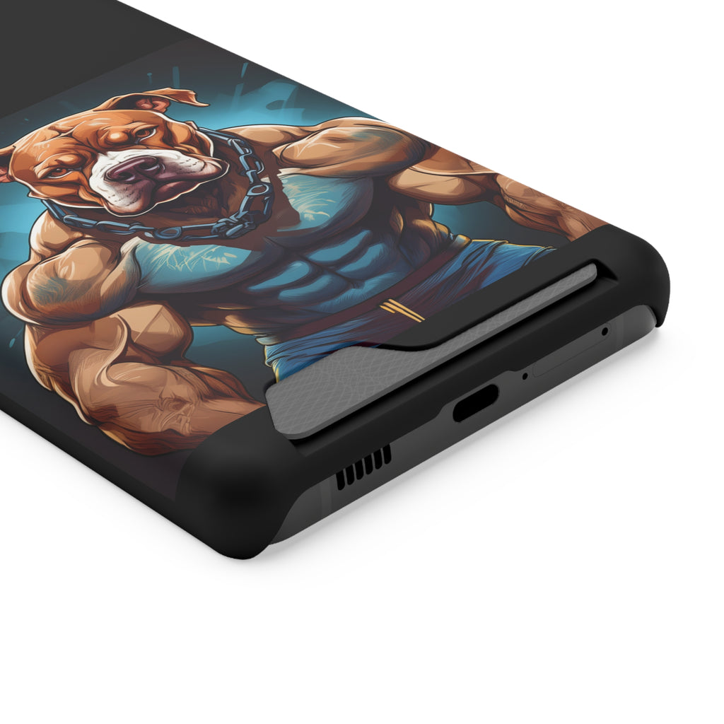 Pitbull Body Builder Phone Case with Card Holder