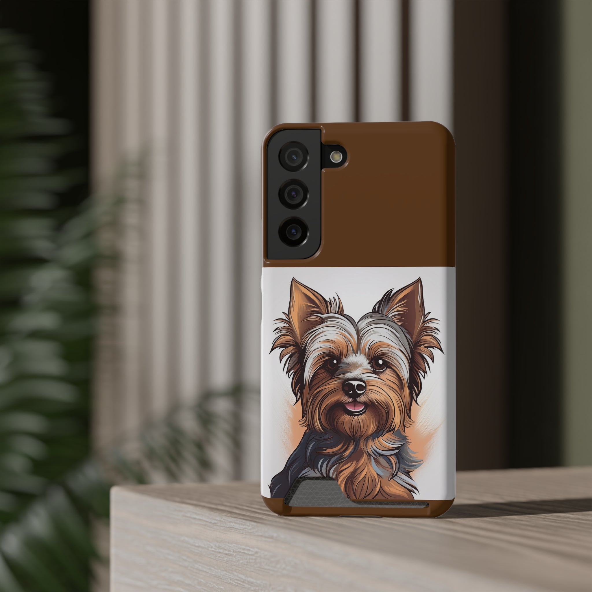 Yorkie Phone Case with Card Holder