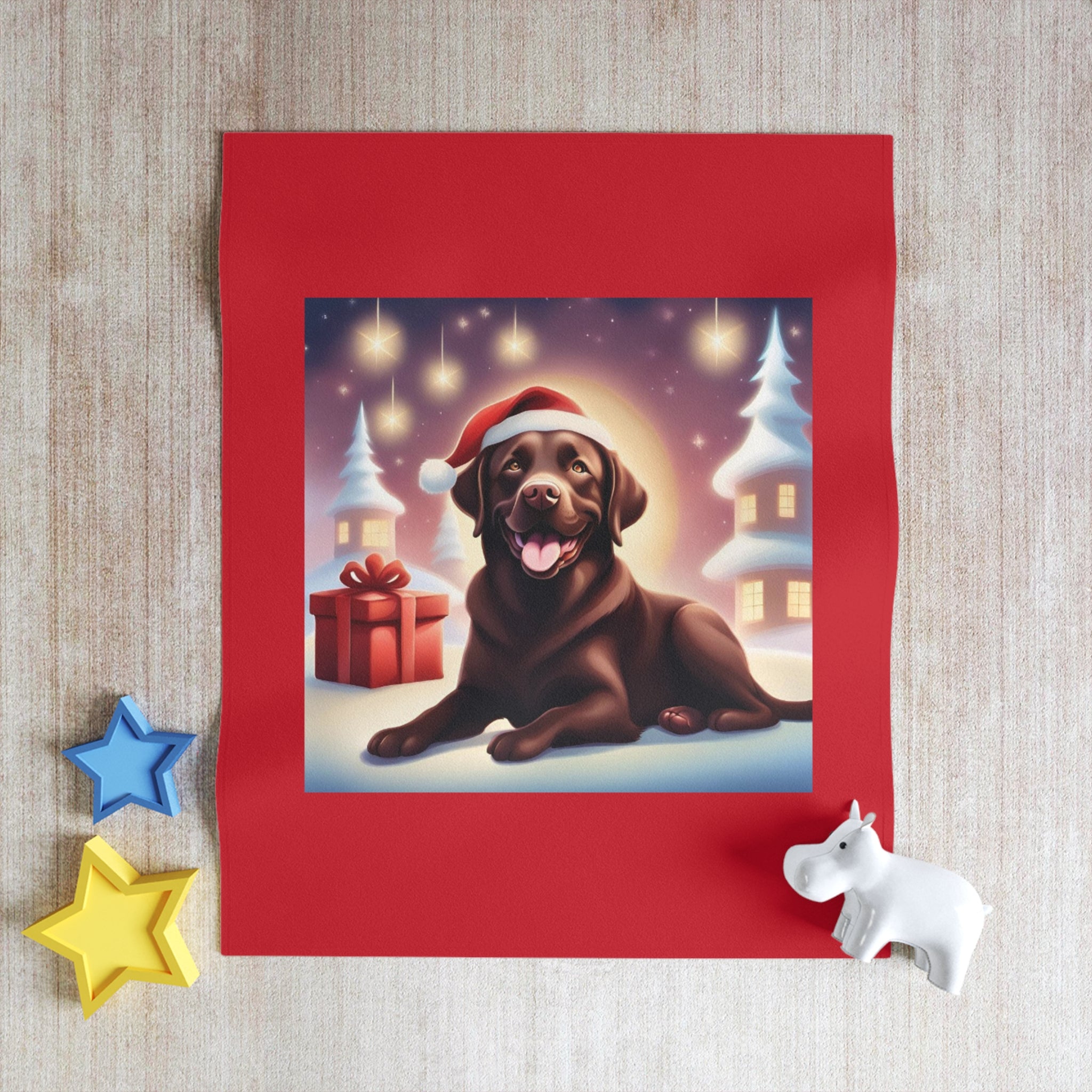 Chocolate Lab Holiday Throw Blanket