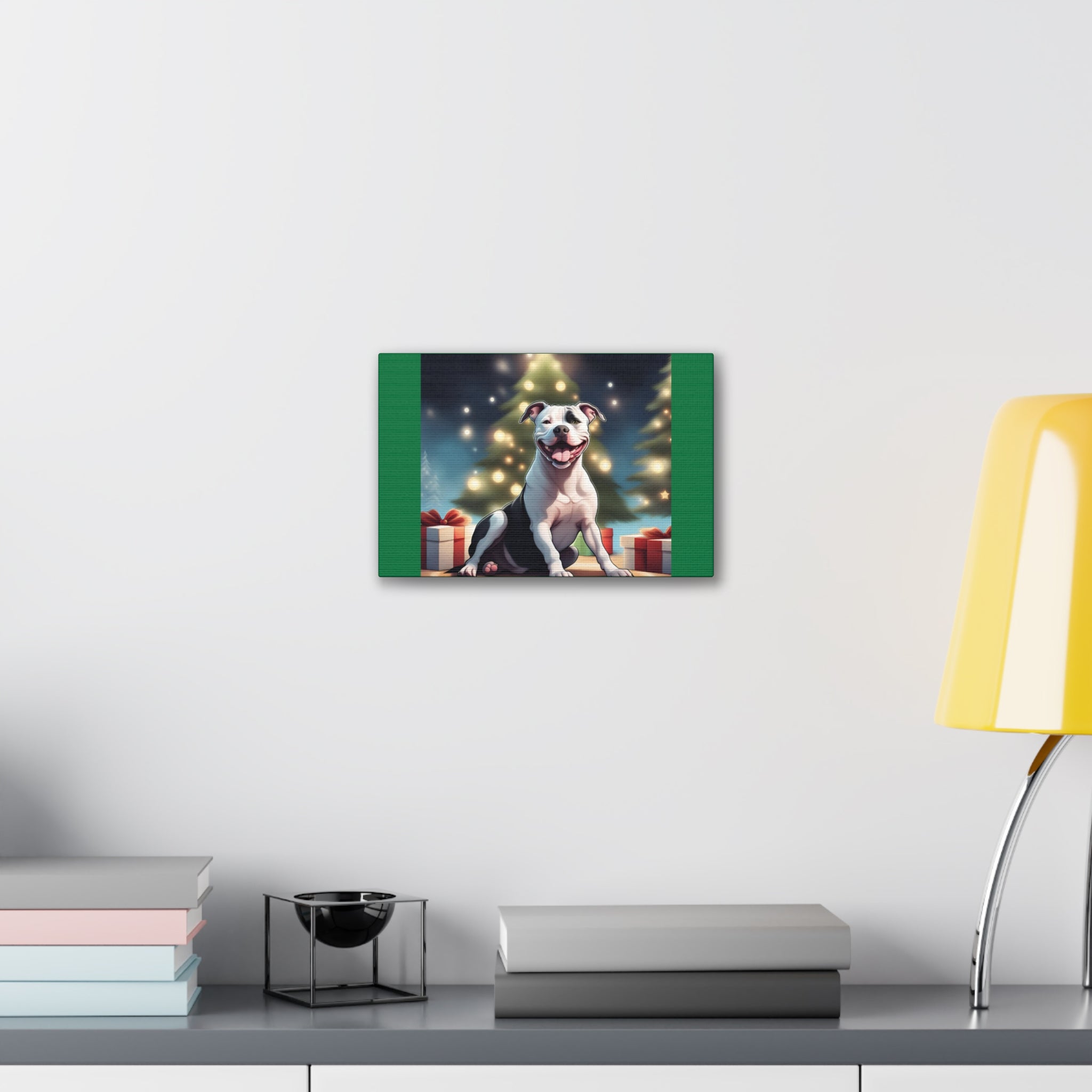 Pit Bull Holiday Canvas Stretched, 0.75"