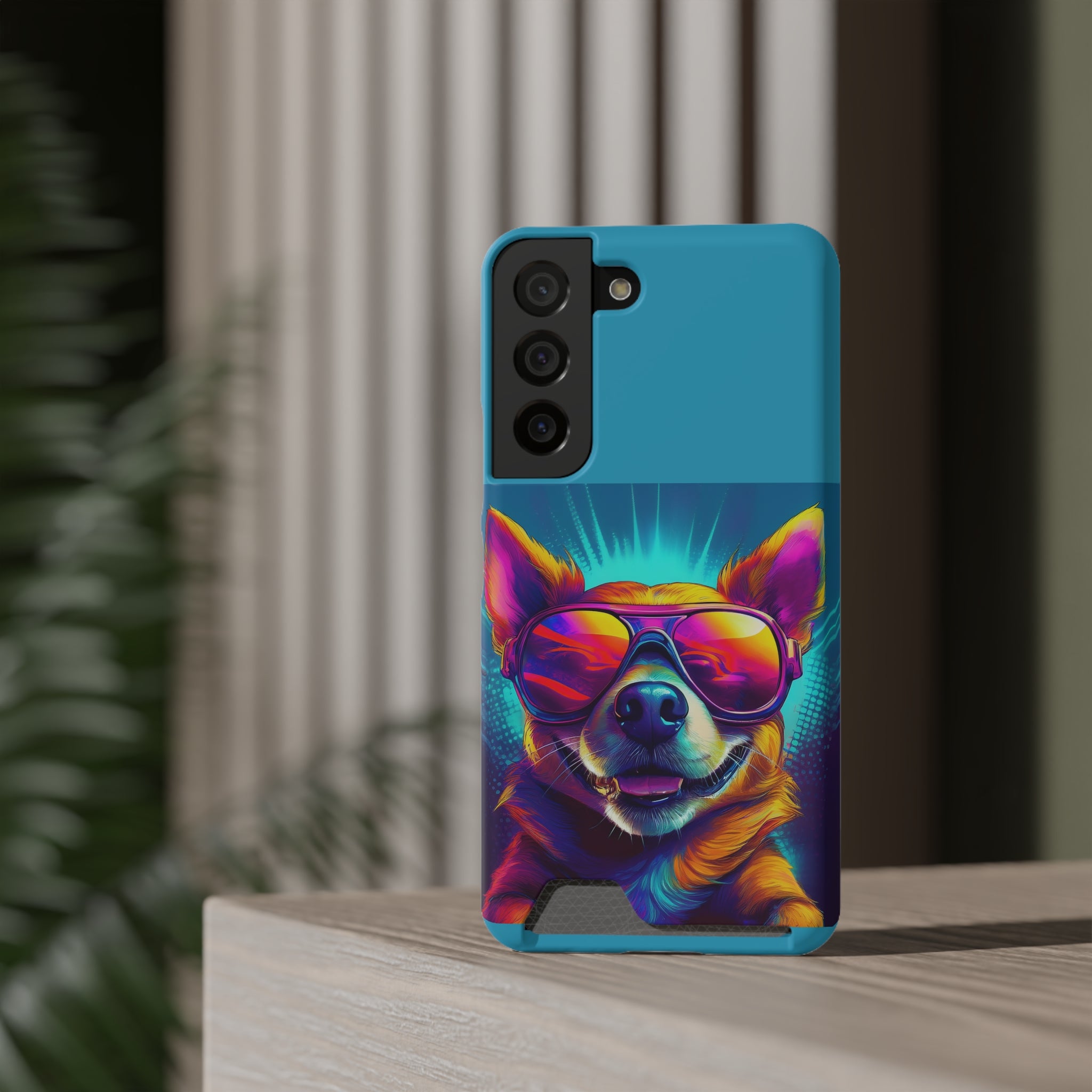 Chihuahua Cool Sunglasses Phone Case with Card Holder