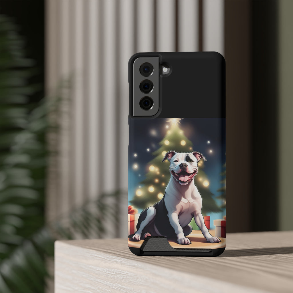 Pitbull Holiday Phone Case with Card Holder