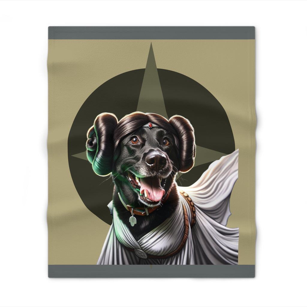 Black Lab Galaxy Princess Throw Blanket