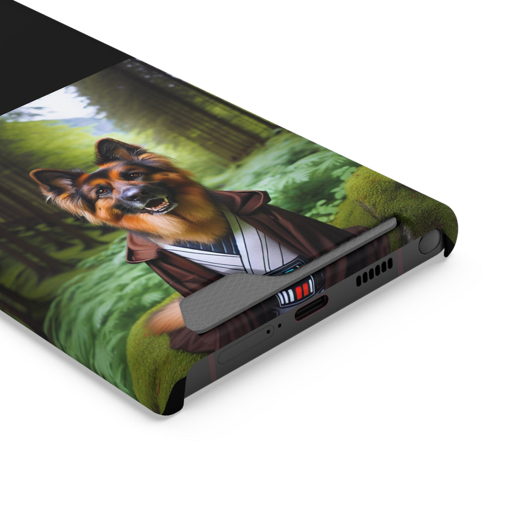 German Shepherd Forest Night Phone Case with Card Holder