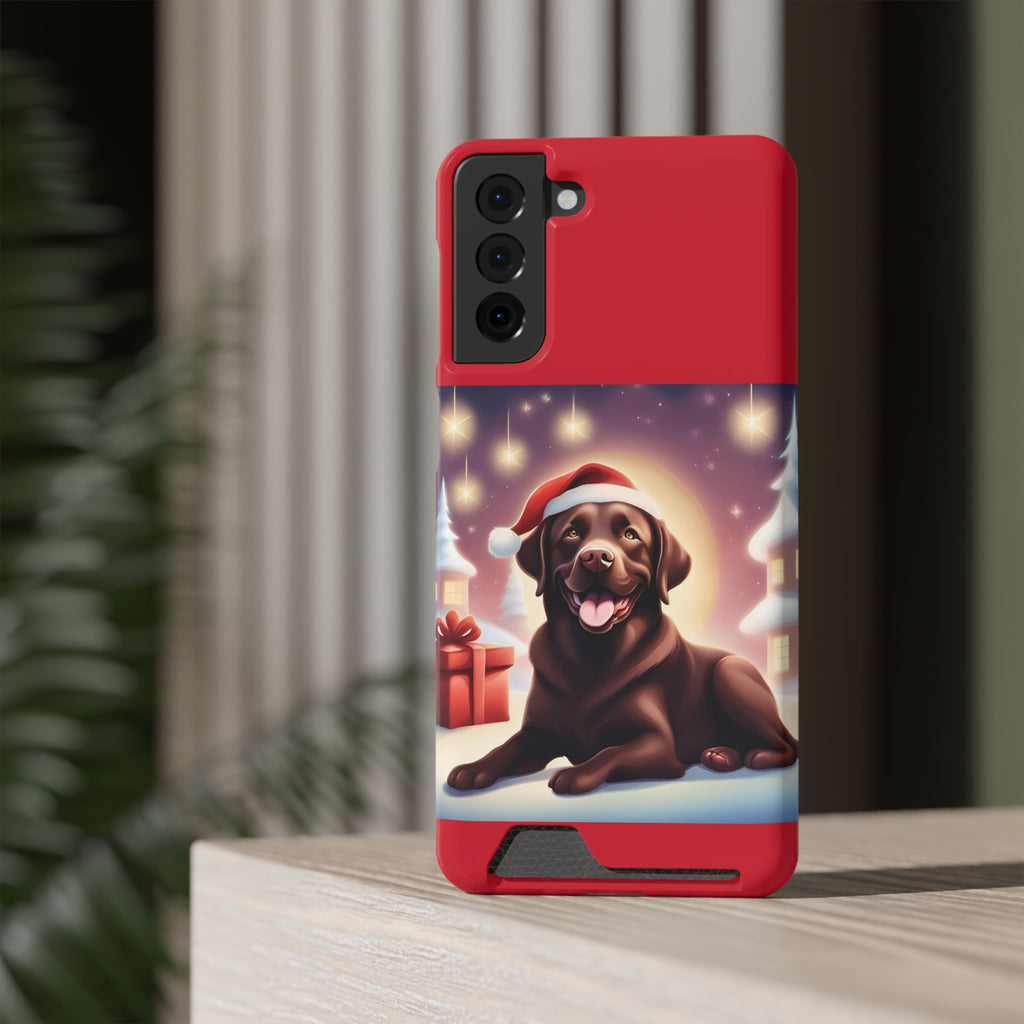 Choclate Lab Holiday Phone Case with Card Holder
