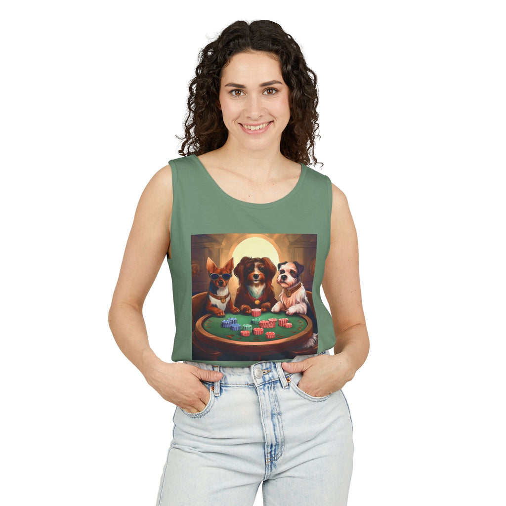 Puppy Poker Unisex Tank Top
