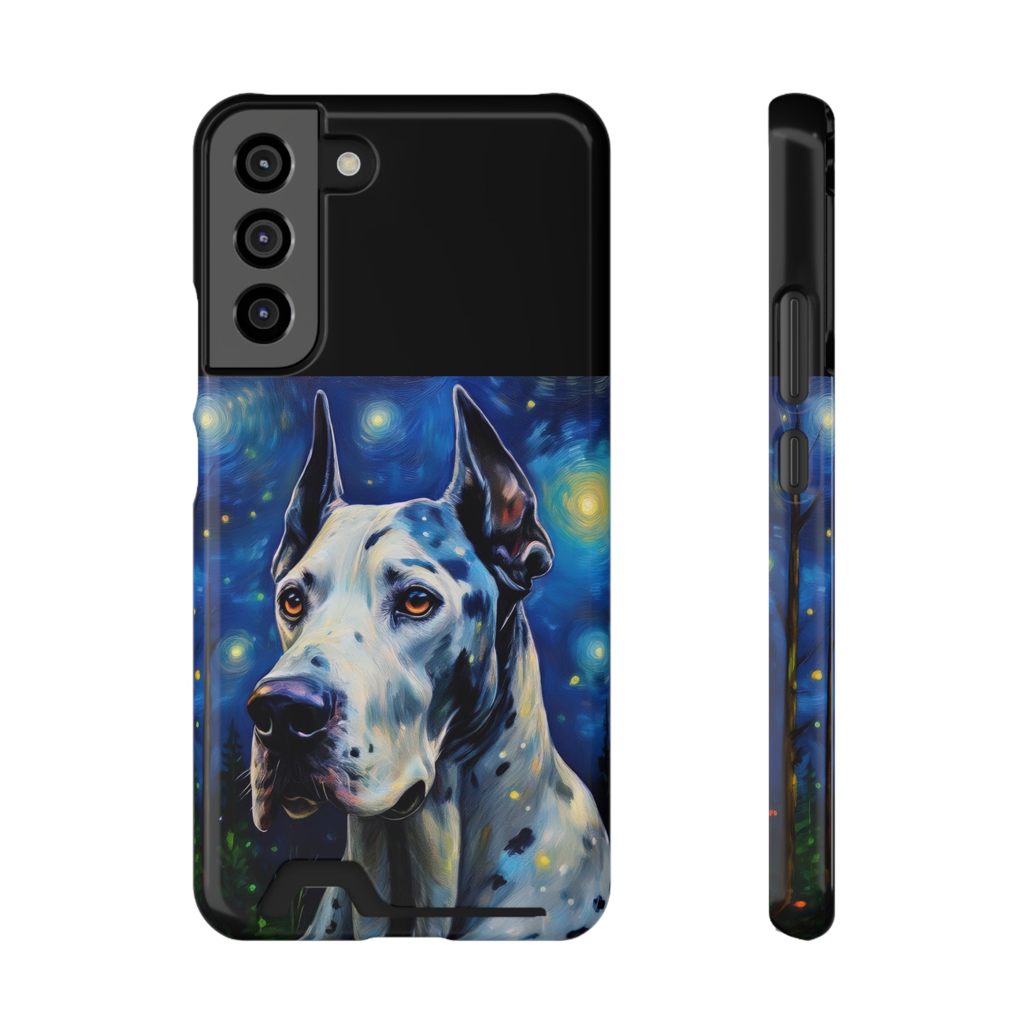 Great Dane Stary Night Phone Case with Card Holder
