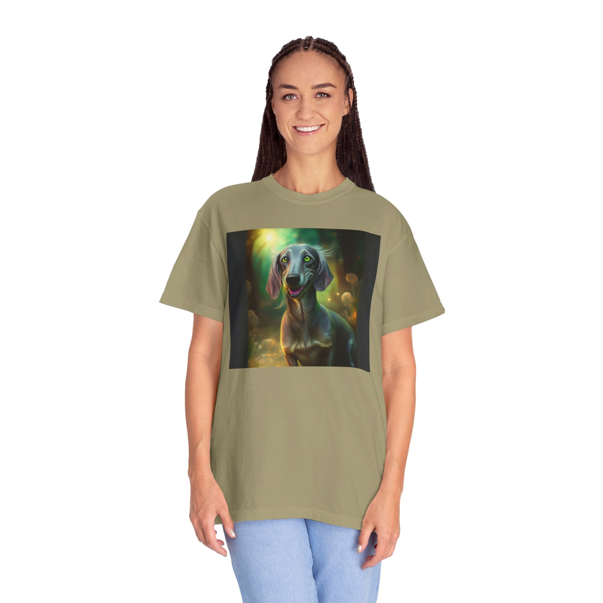 Silver Grey Dachshund Unisex Garment-Dyed T-shirt