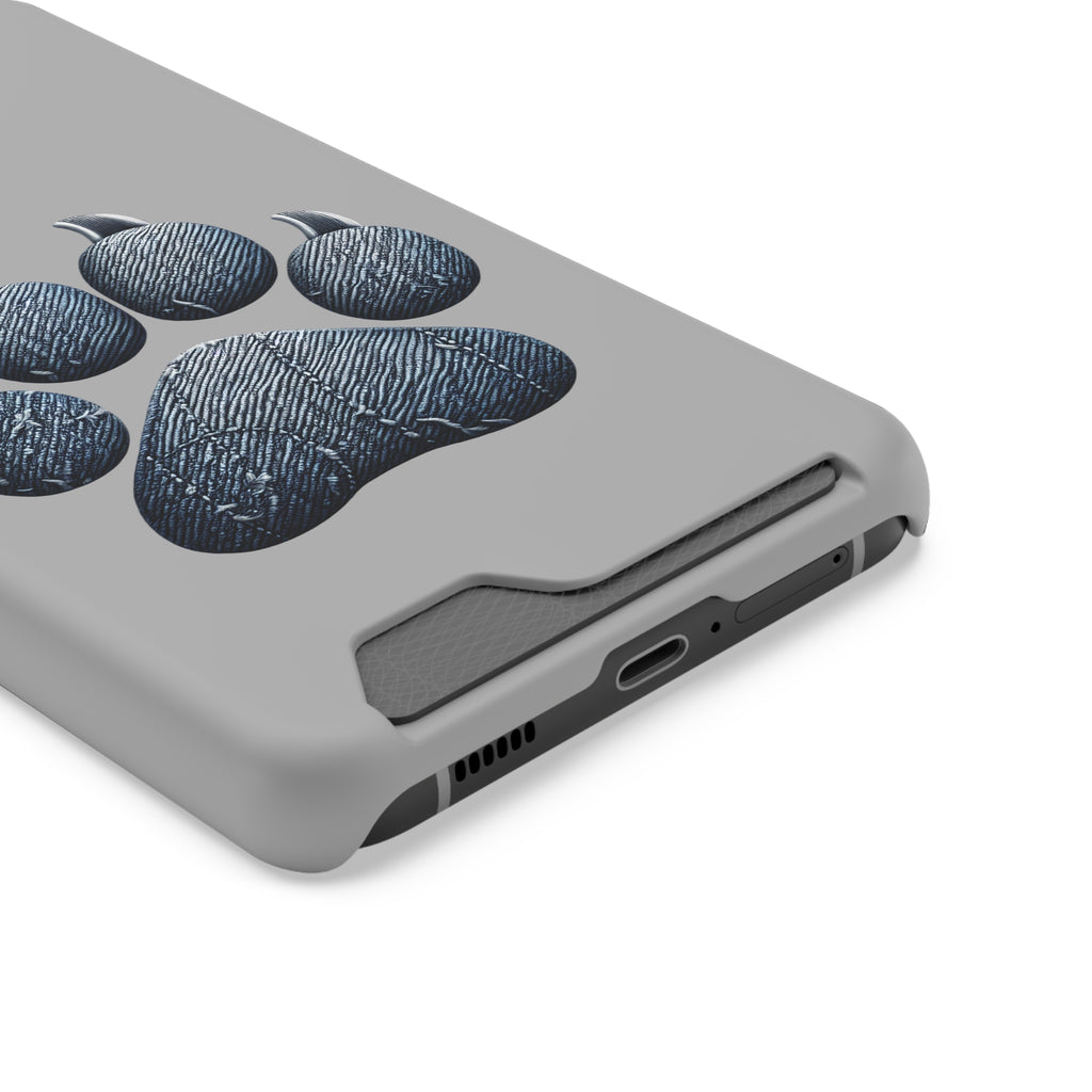 Denim Dog Paw Phone Case with Card Holder