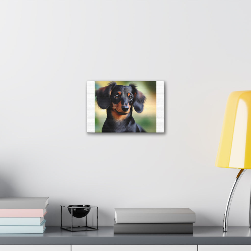Black/Brown Dachshund Canvas Stretched, 0.75"