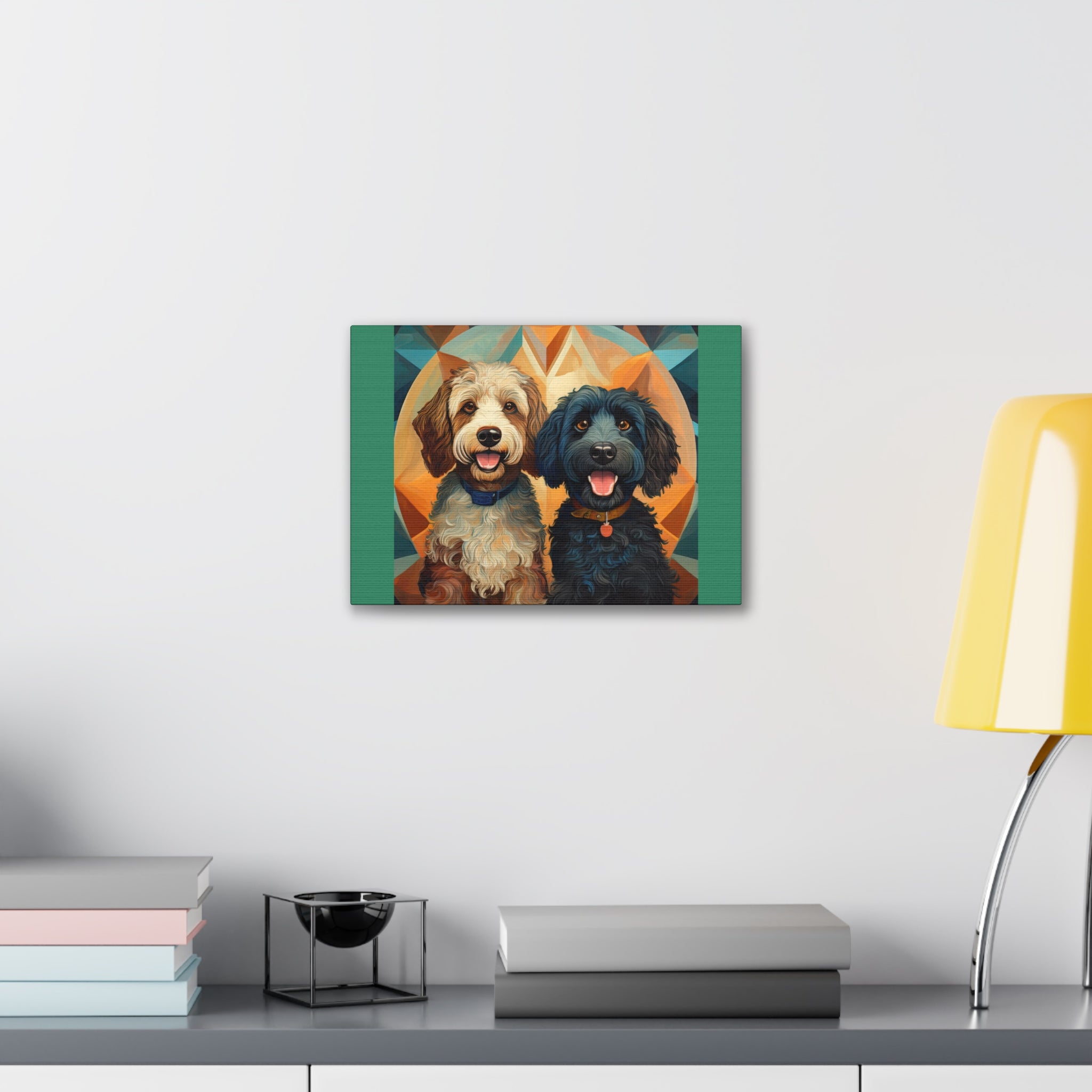 Doodles, Black & Tan Canvas Painting