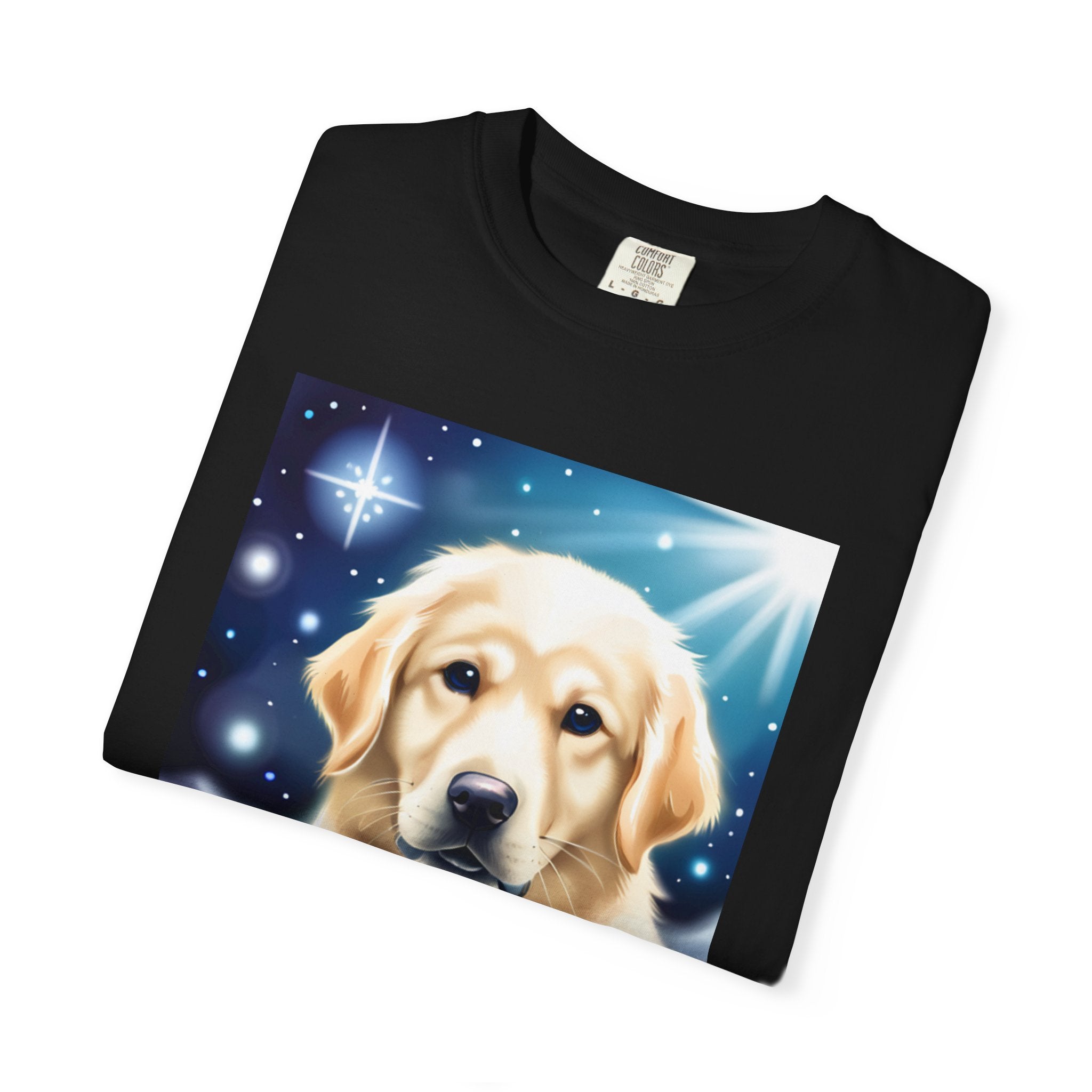 Golden Retriever Stary Night Unisex Garment-Dyed T-shirt