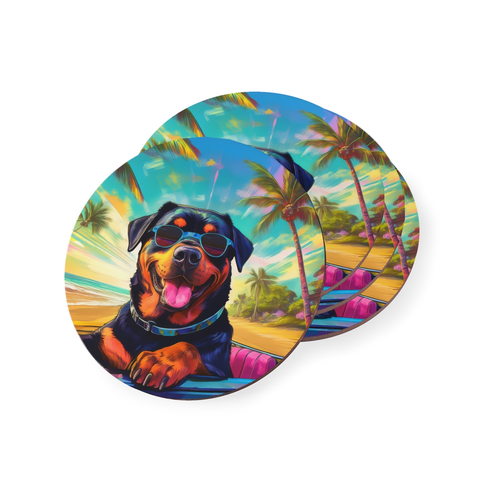 Rottweiler Beach Drive Coasters