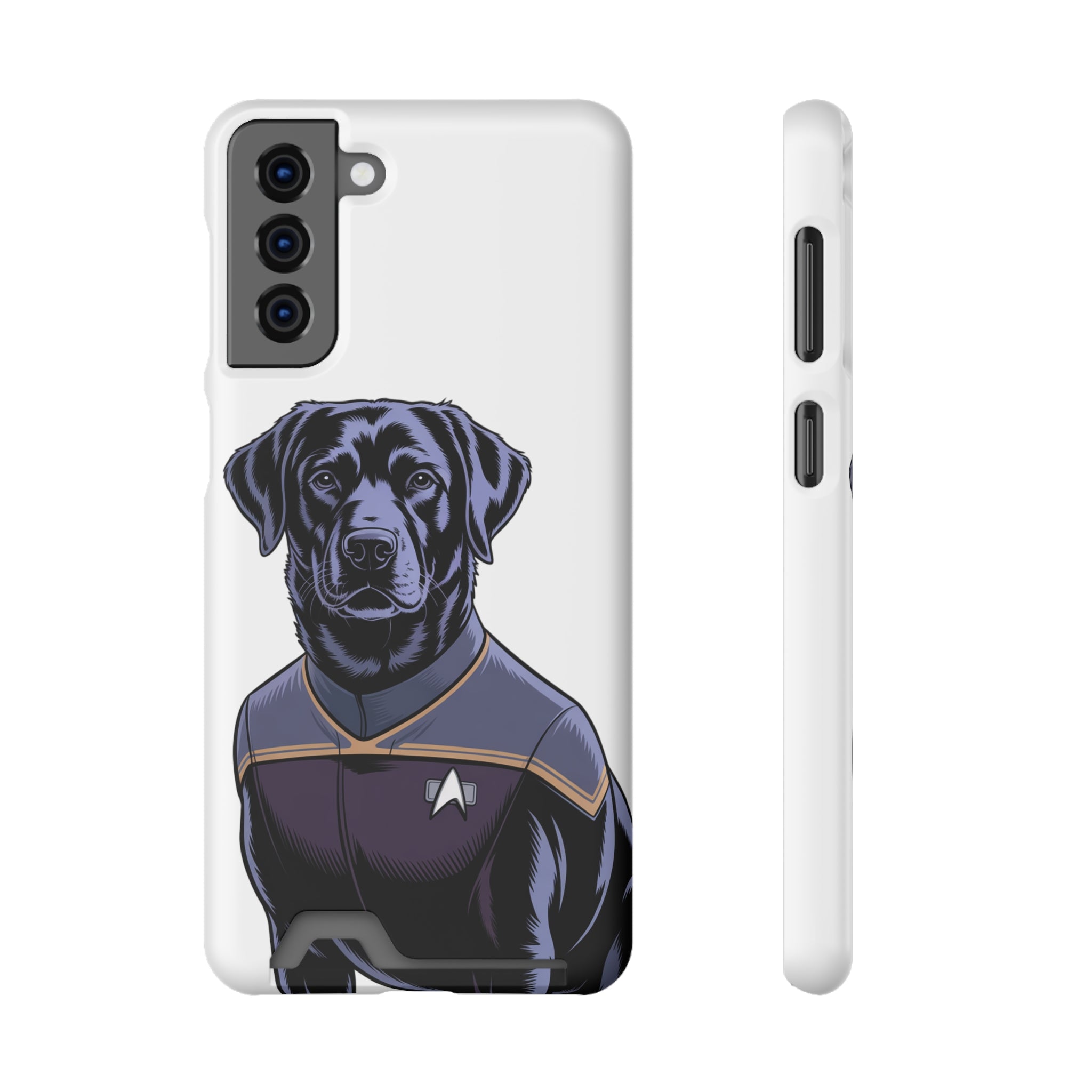 Black Lab Dog-Fleet Phone Case with Card Holder