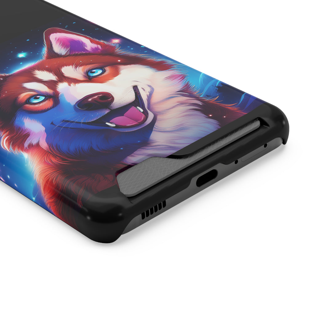 Eskimo Husky Stary Night Phone Case with Card Holder