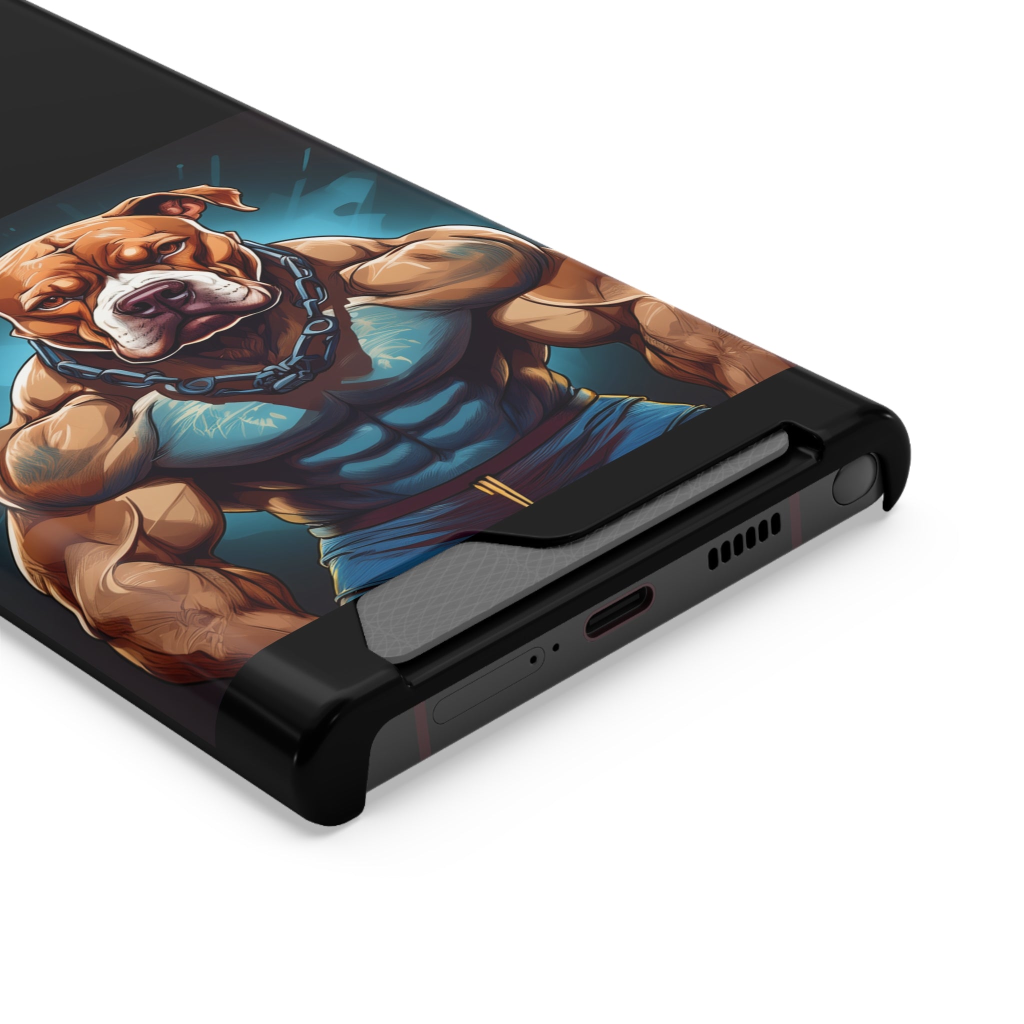 Pitbull Body Builder Phone Case with Card Holder