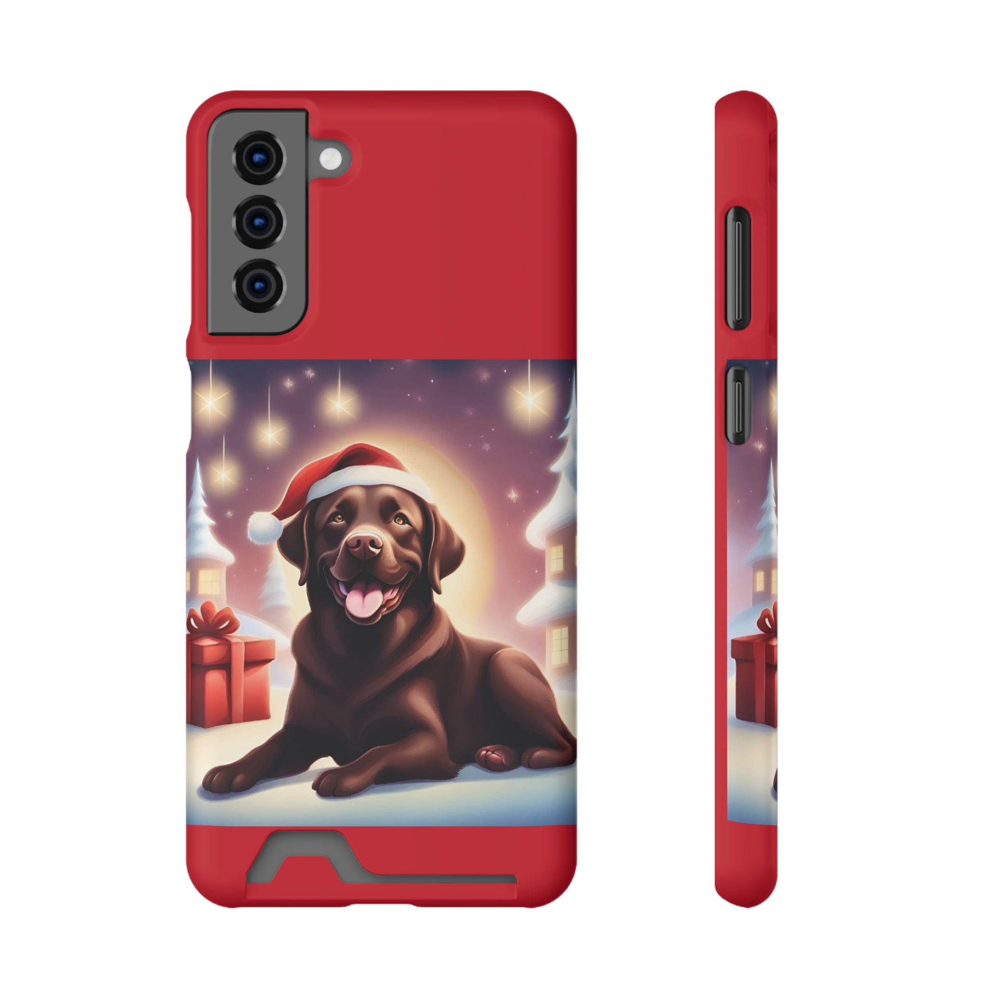 Choclate Lab Holiday Phone Case with Card Holder