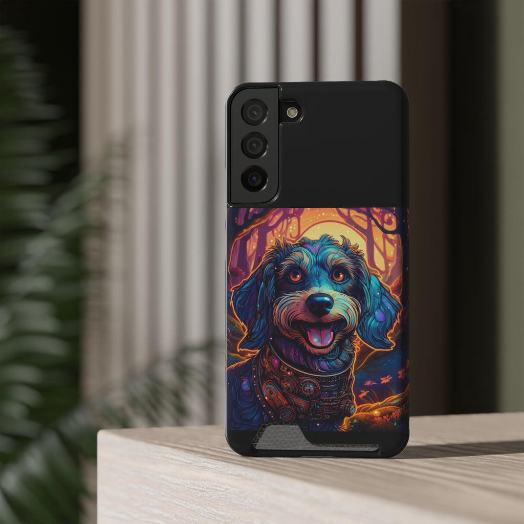 Dachshund Steampunk Phone Case with Card Holder