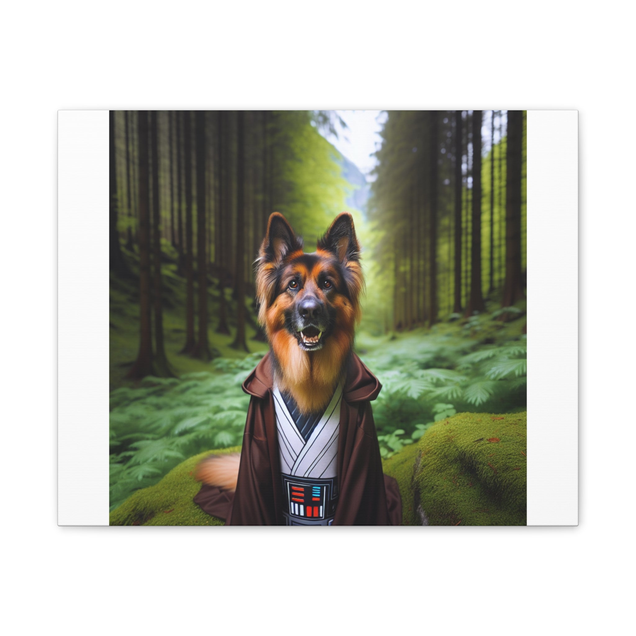 German Shepherd Forest Knight Canvas Stretched, 0.75"