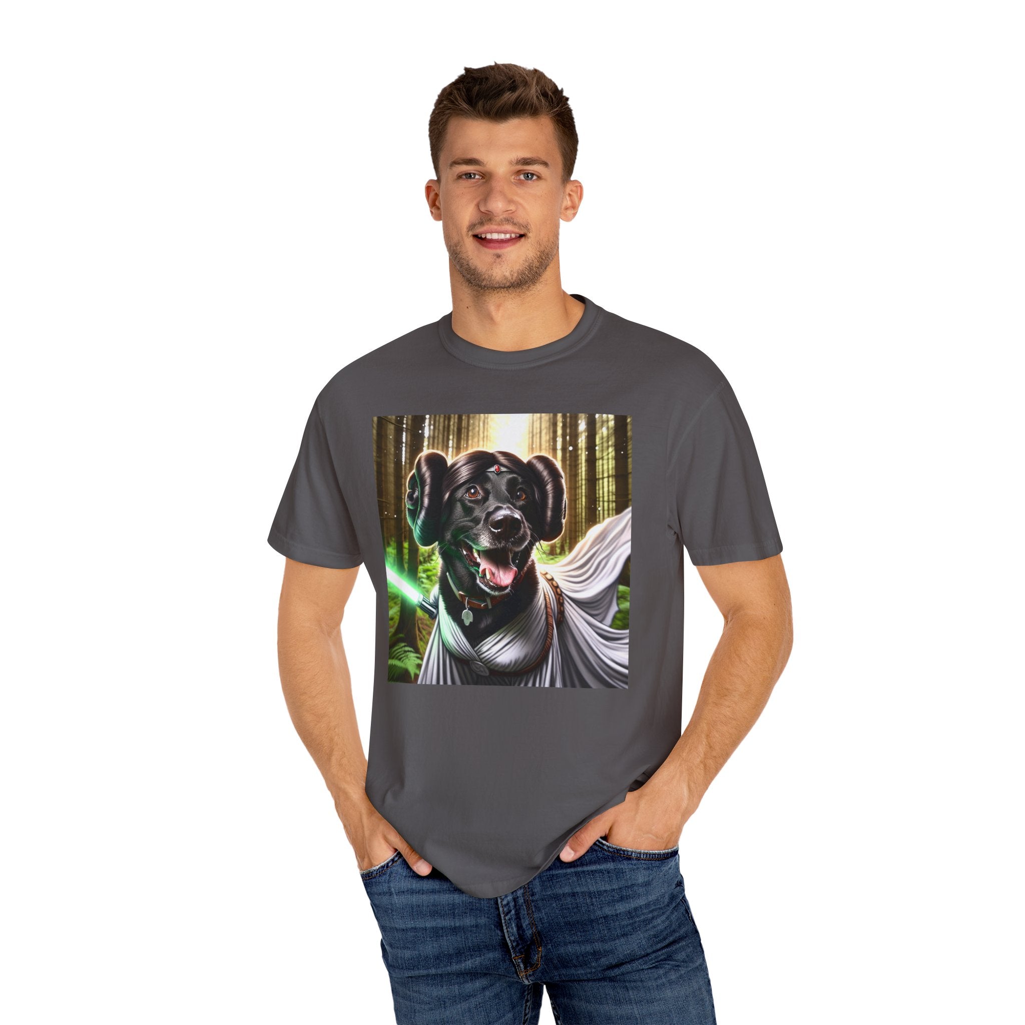 Black Lab Galaxy Princess Unisex Garment-Dyed T-shirt