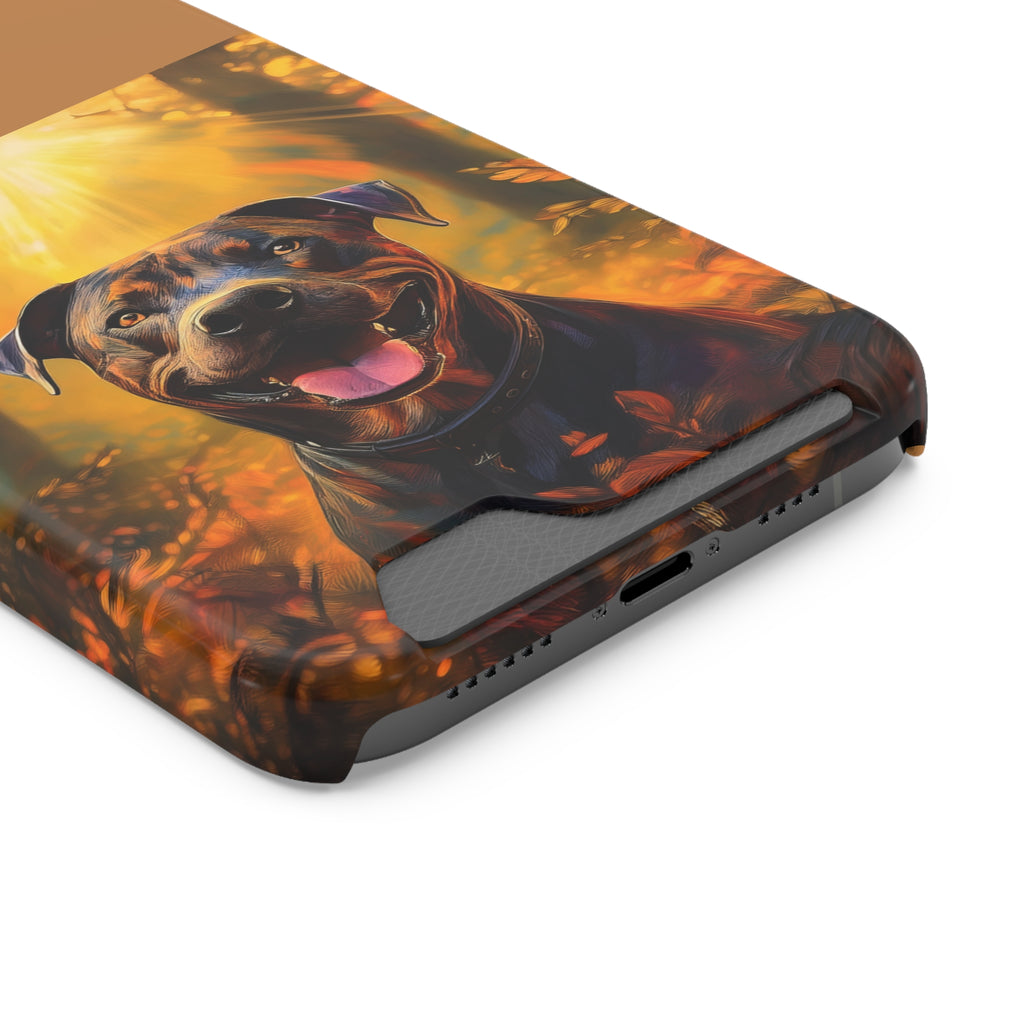 Pitbull Autumn Phone Case with Card Holder