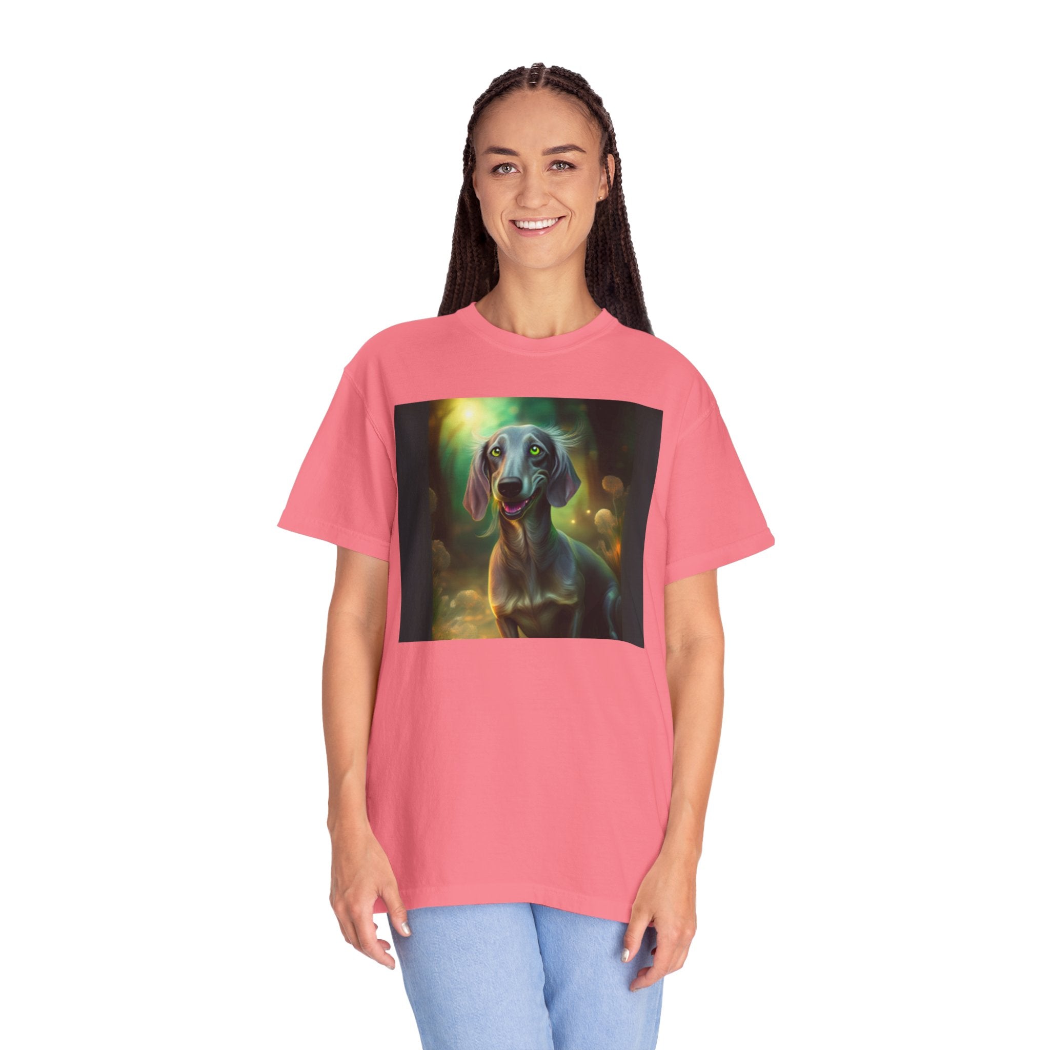 Silver Grey Dachshund Unisex Garment-Dyed T-shirt