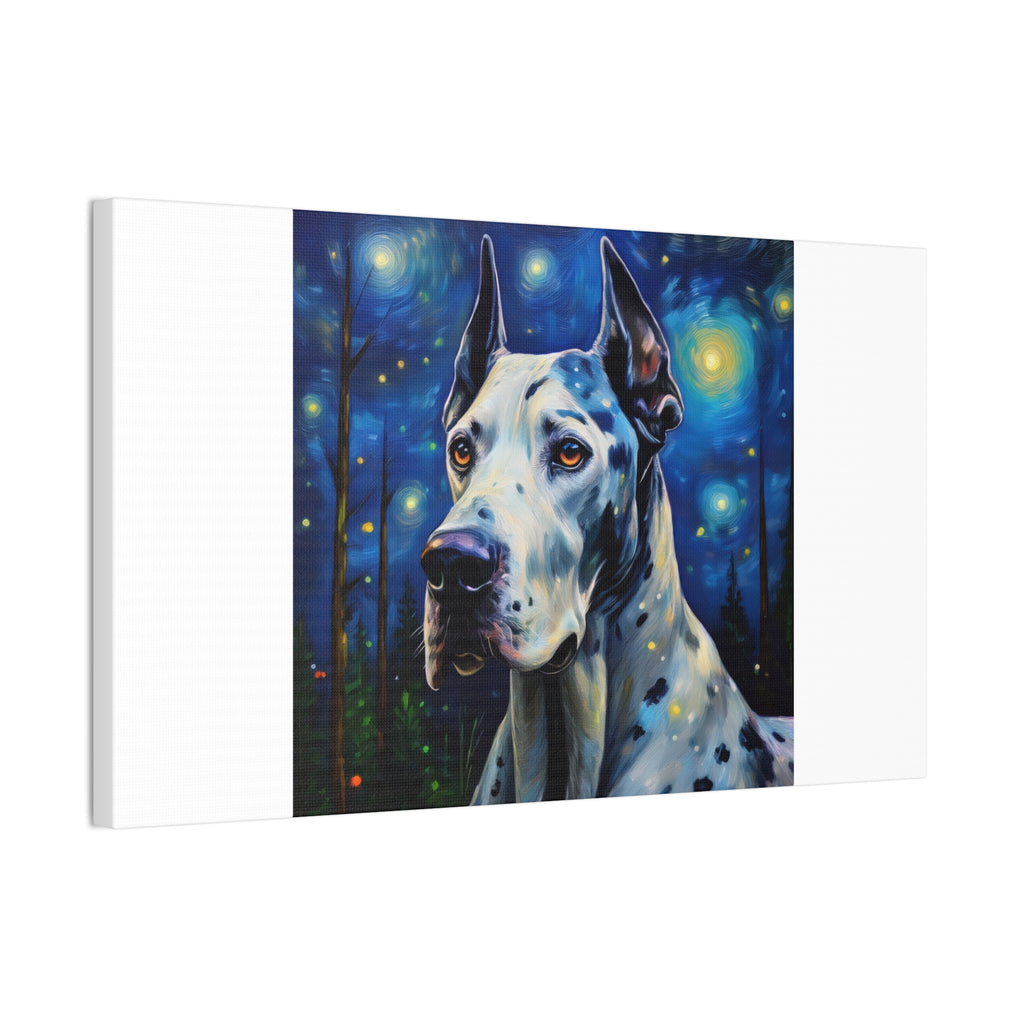 Great Dane Stary Night Canvas Stretched, 0.75"