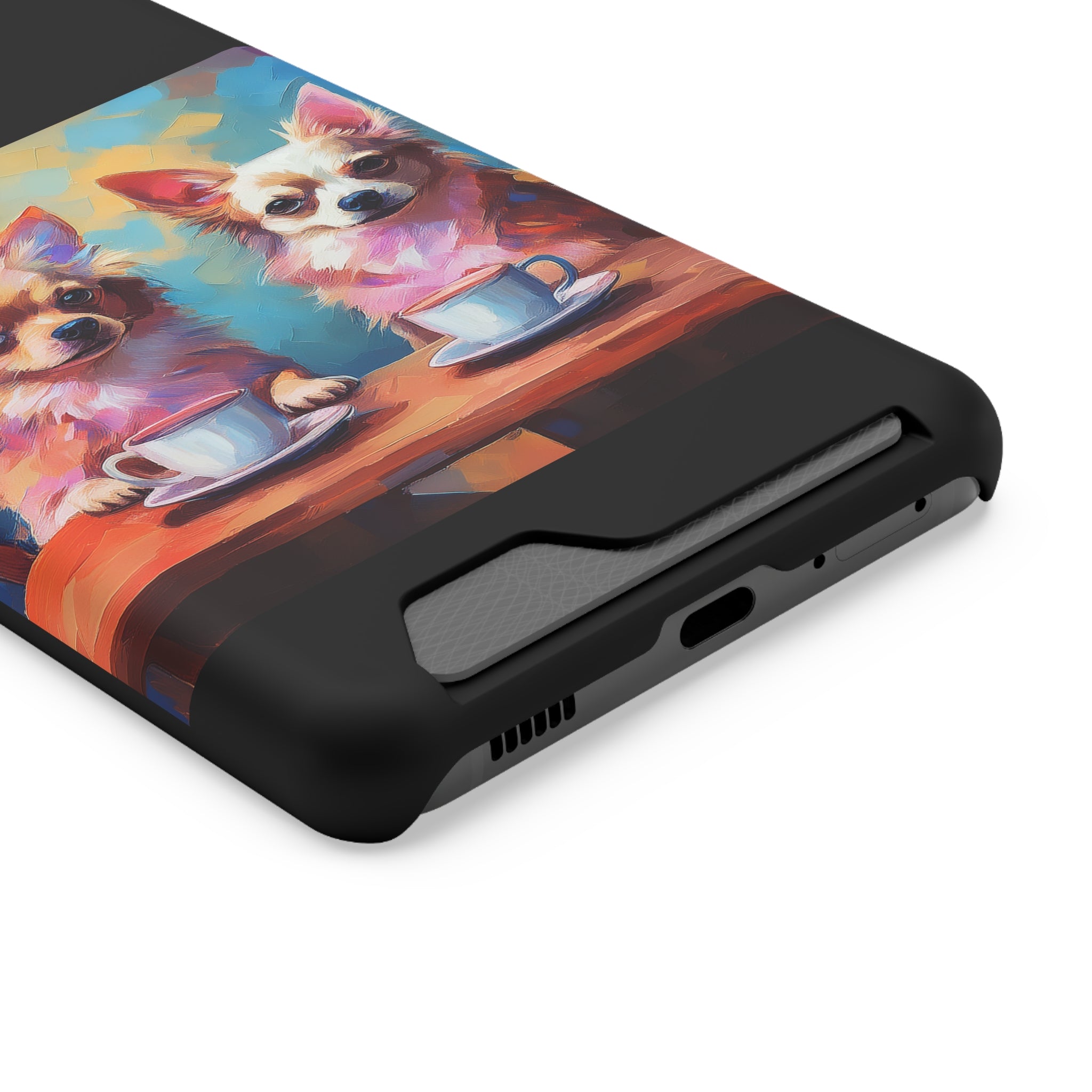 Cafe con Chihuahua Phone Case with Card Holder
