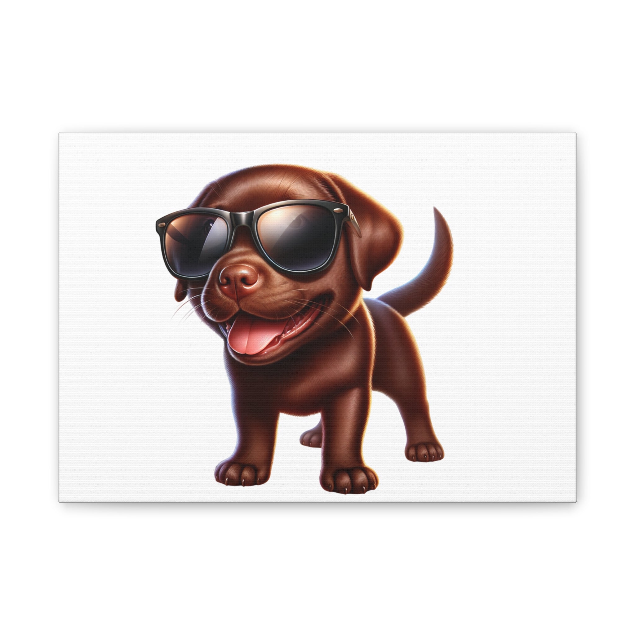 Chocolate Lab in Sunglasses Canvas Stretched, 0.75"