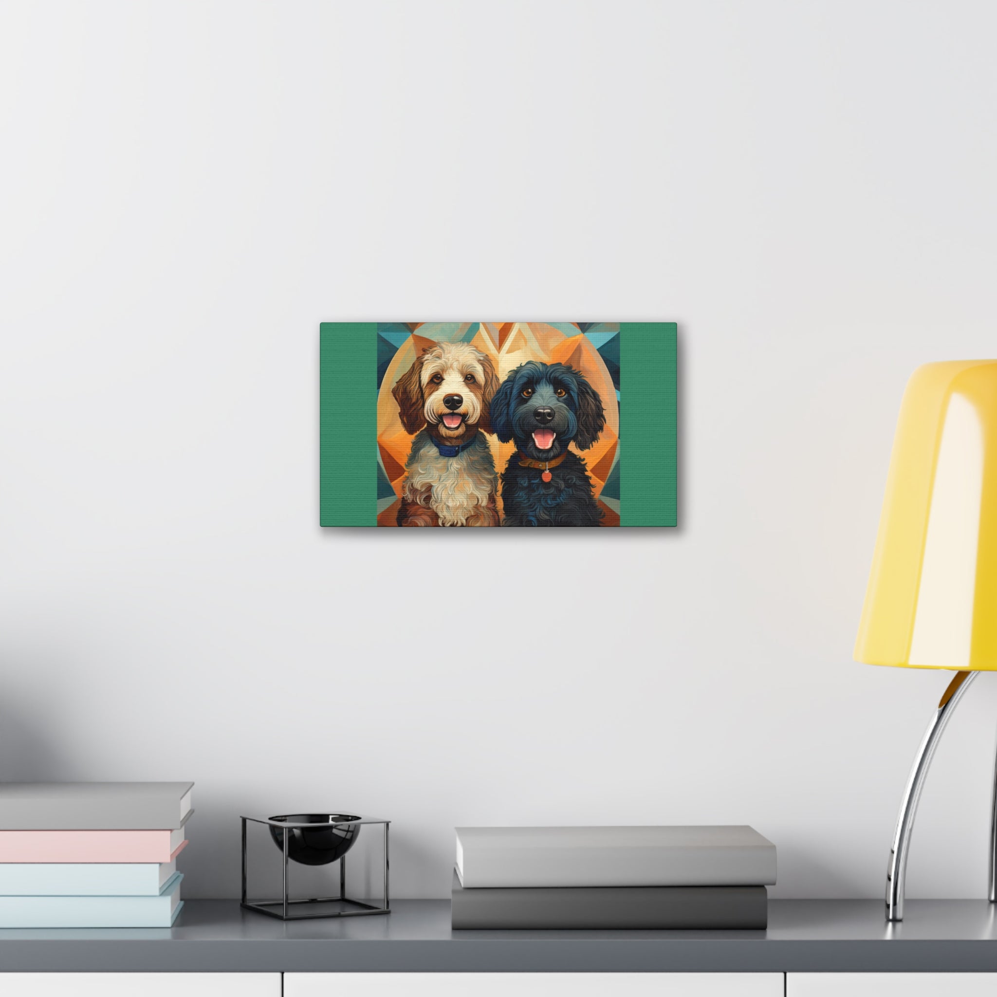 Doodles, Black & Tan Canvas Painting