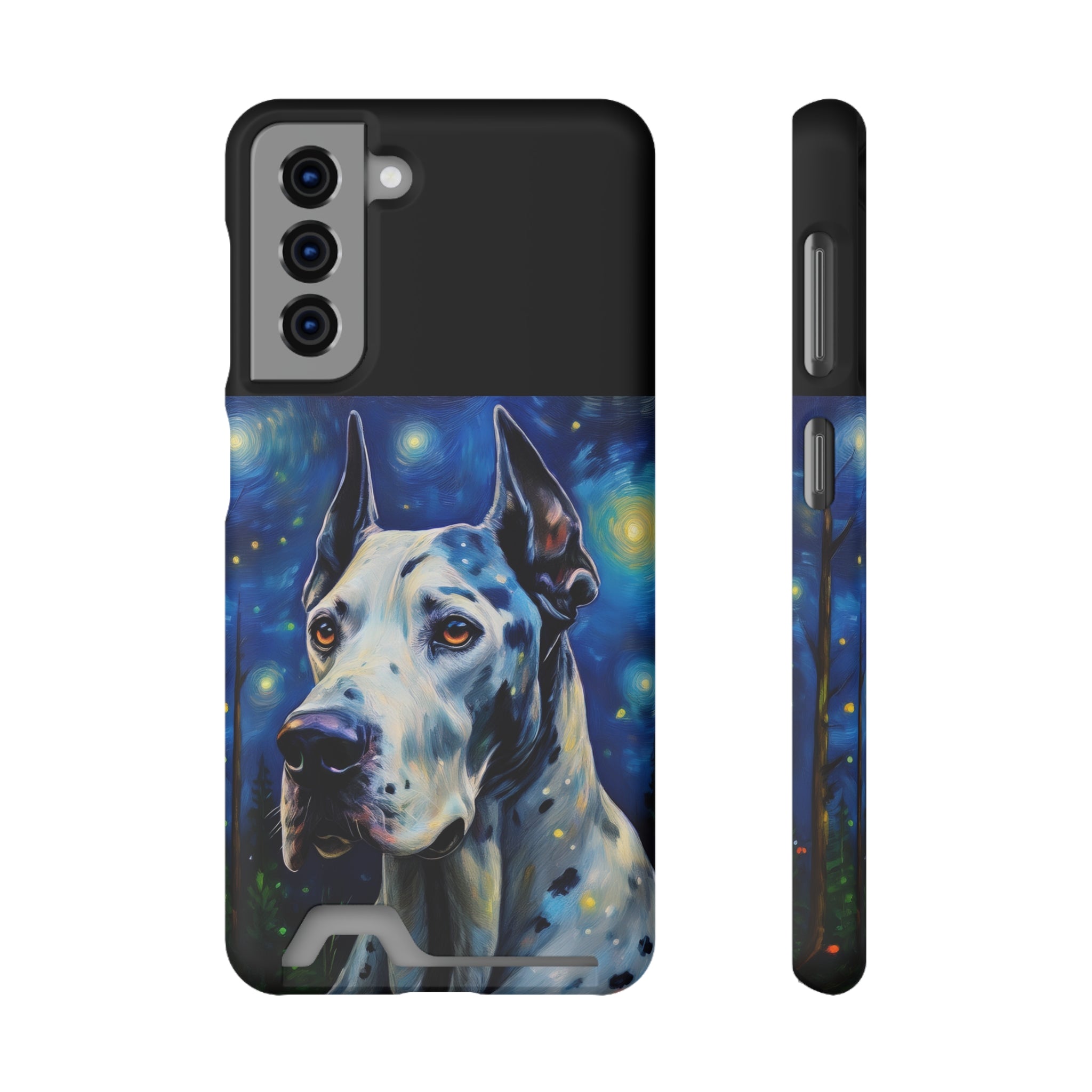Great Dane Stary Night Phone Case with Card Holder