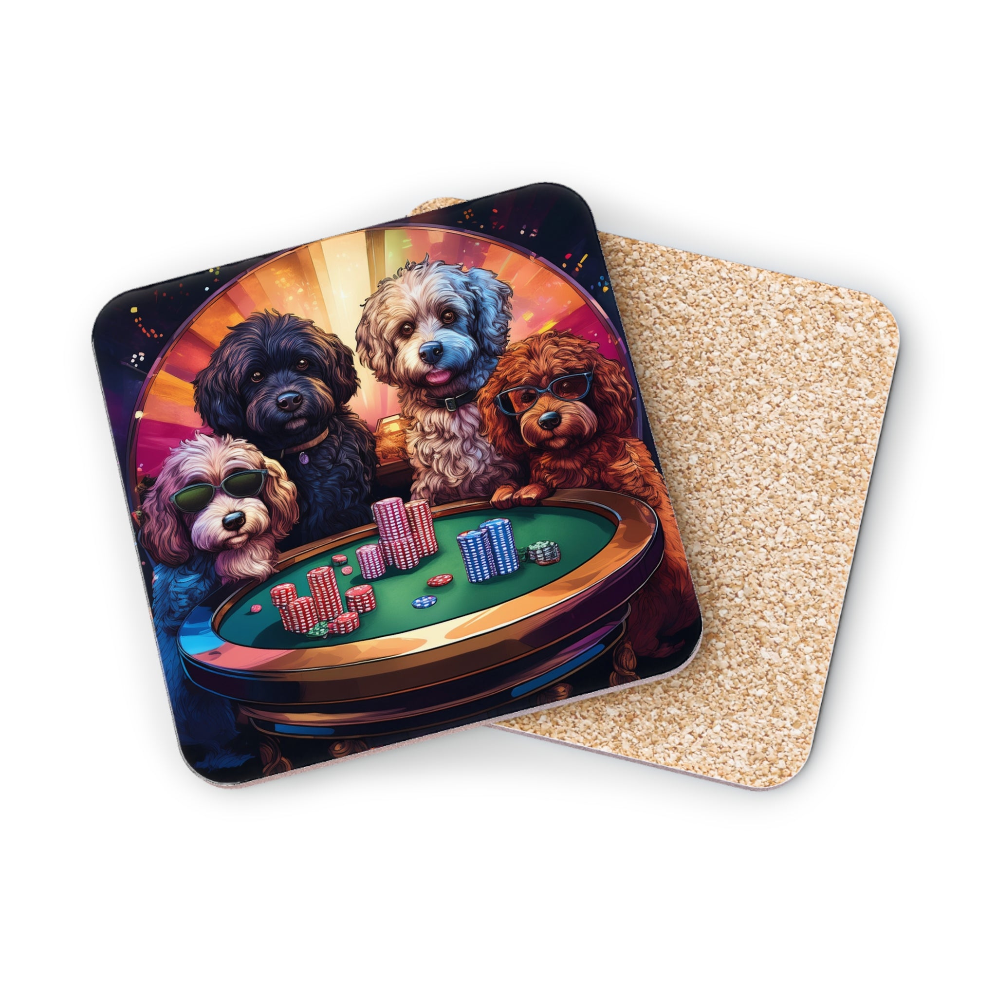 Doodle Poker Game Coasters