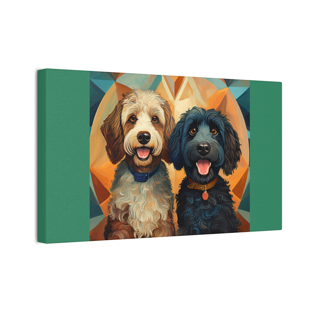 Doodles, Black & Tan Canvas Painting