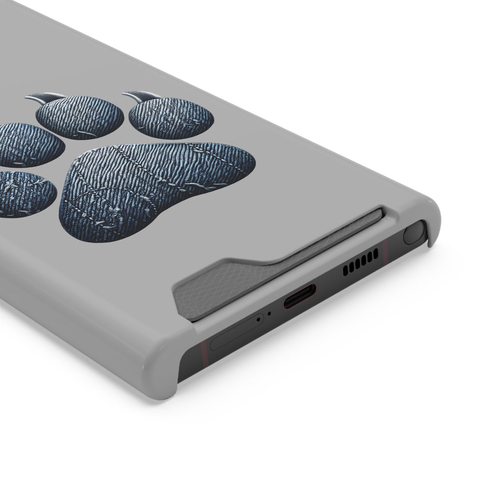 Denim Dog Paw Phone Case with Card Holder