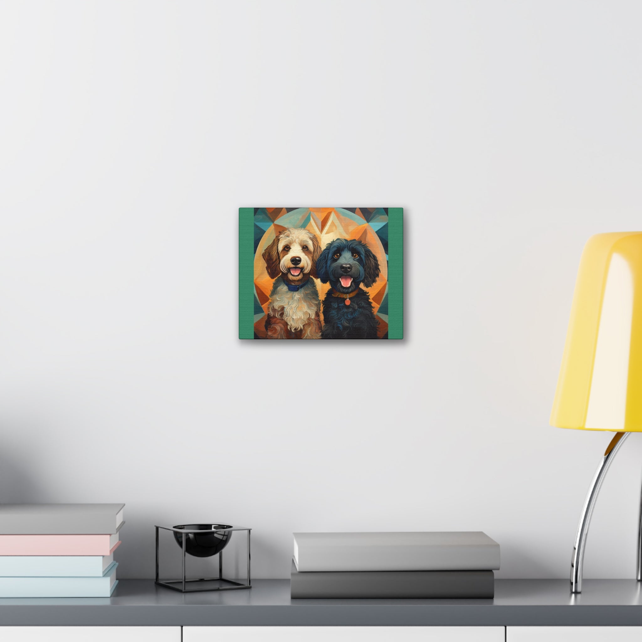Doodles, Black & Tan Canvas Painting