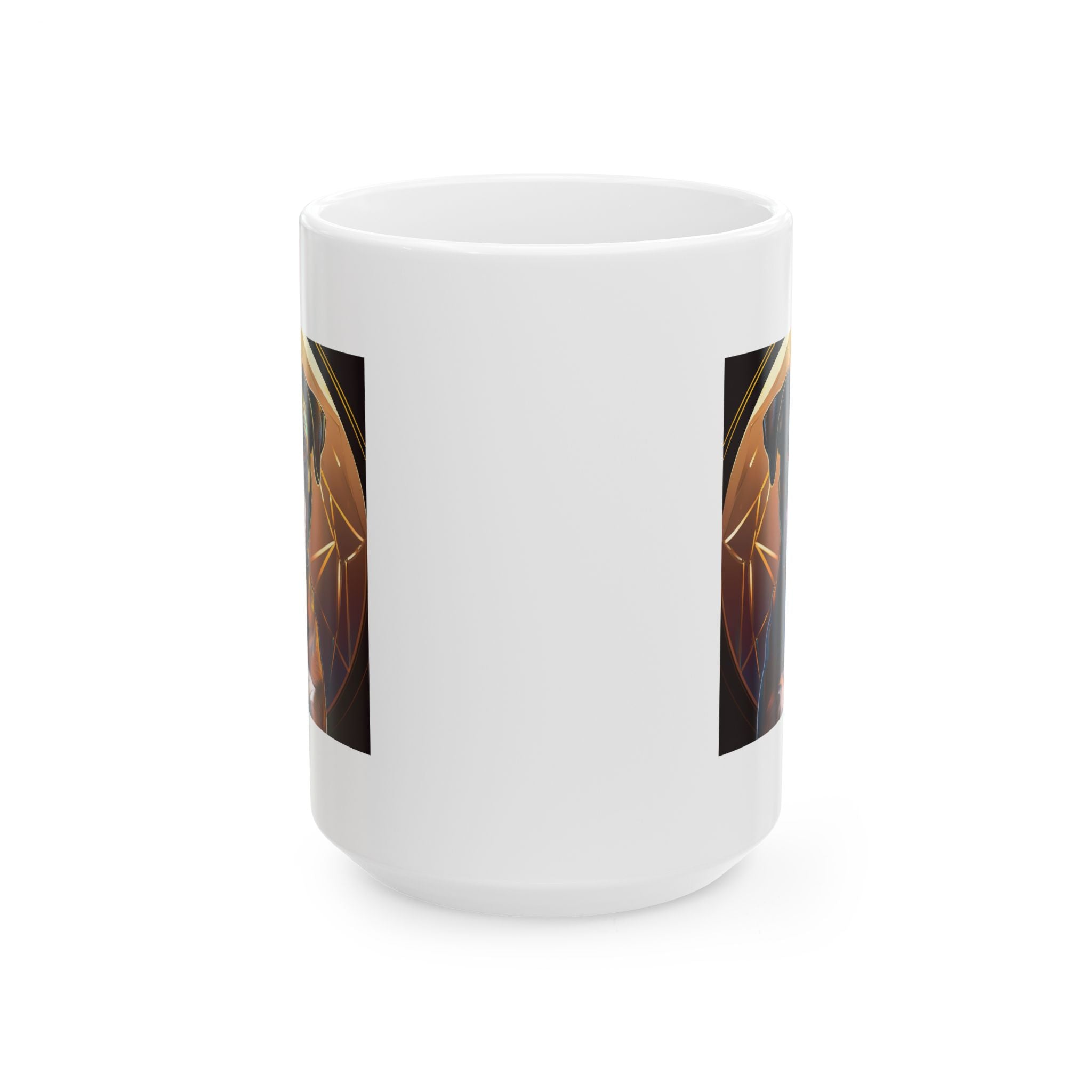 Brindle Gold Ceramic Mug, (11oz, 15oz)