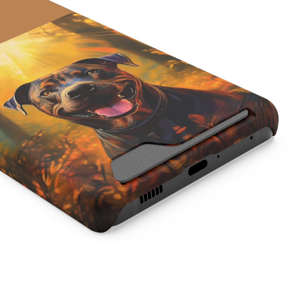 Pitbull Autumn Phone Case with Card Holder