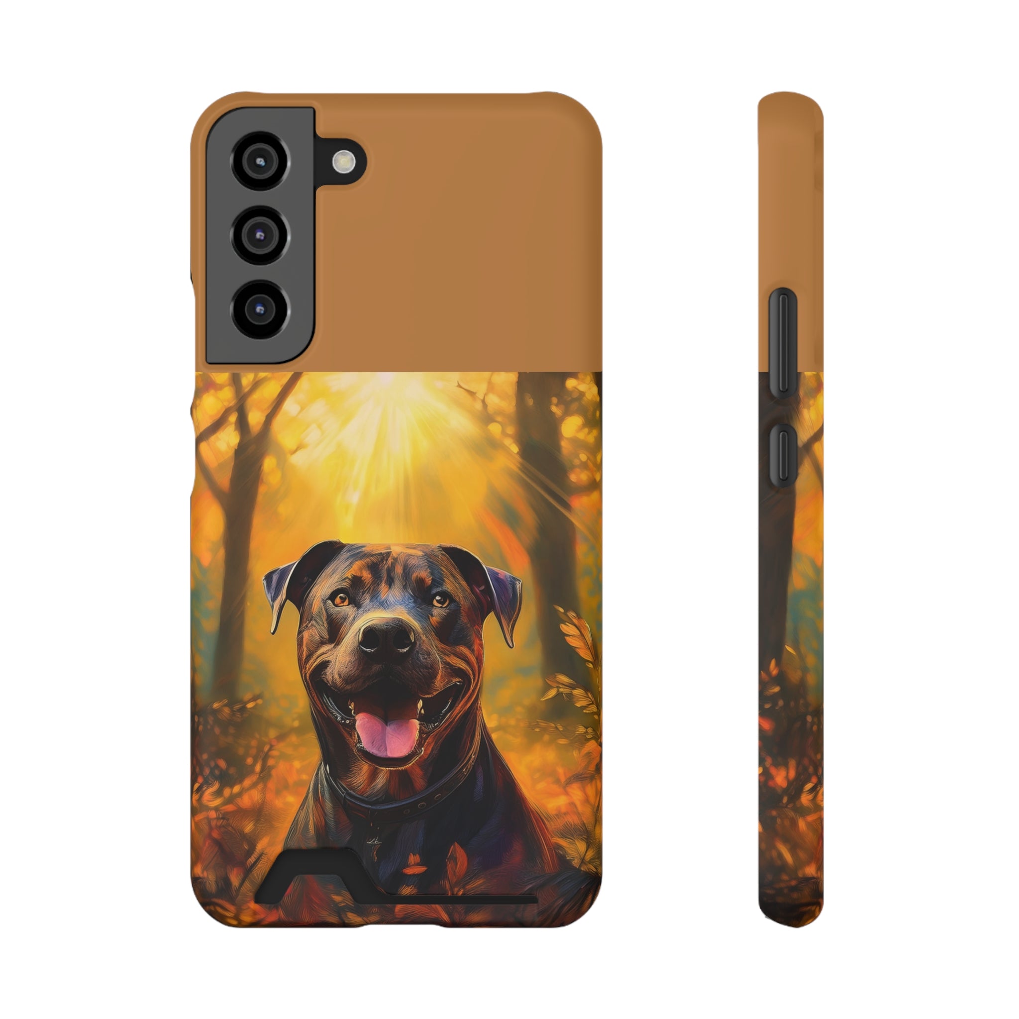 Pitbull Autumn Phone Case with Card Holder