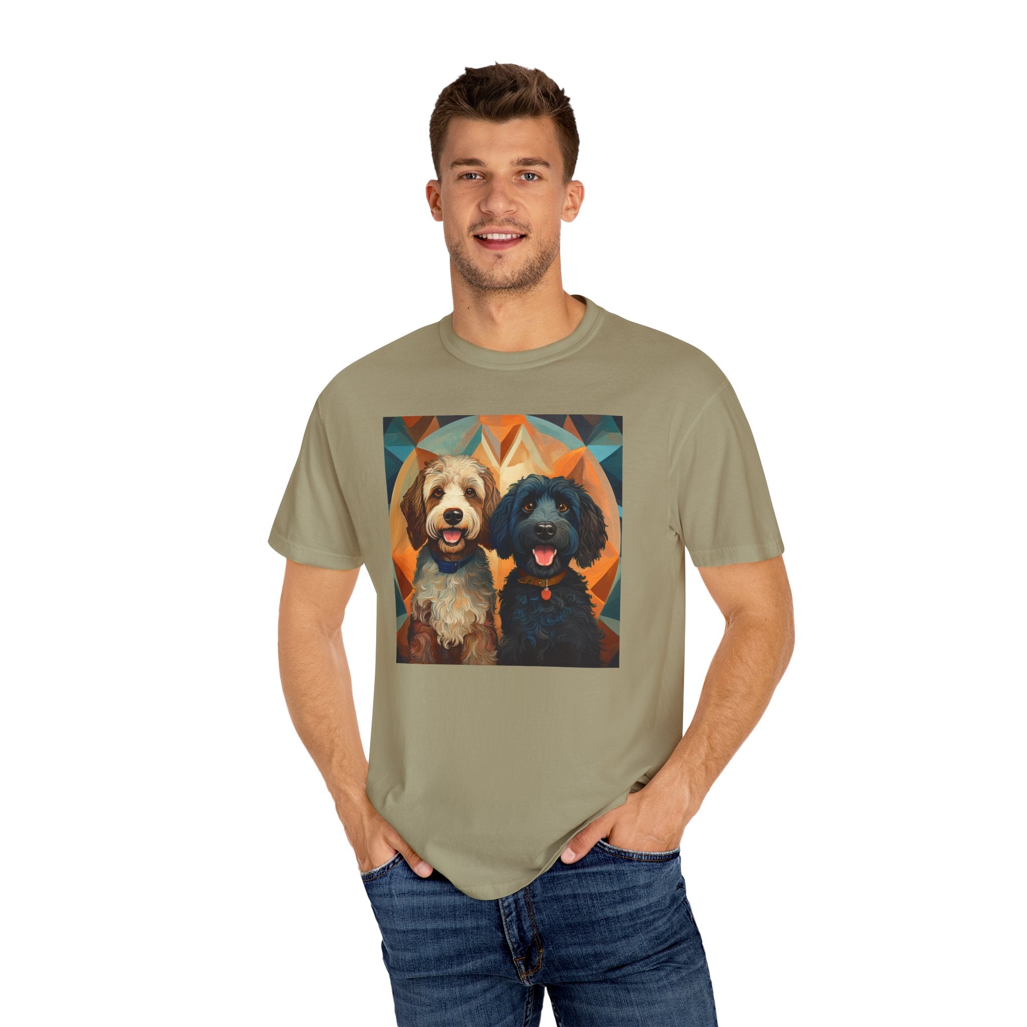 Doodles, Black & Tan Unisex Garment-Dyed T-shirt