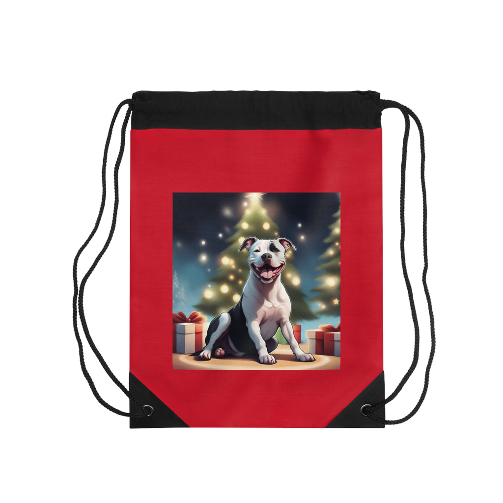 Pitbull Holiday Drawstring Bag