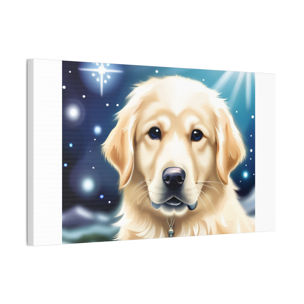 Golden Retriever Stary Night Canvas Stretched, 0.75"