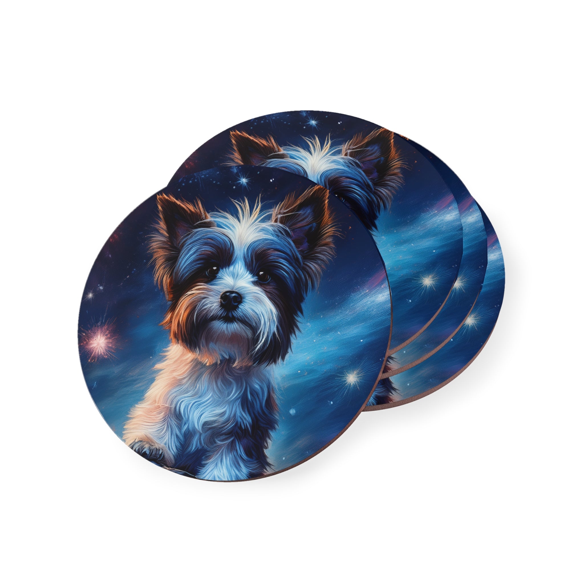 Biewer Terrier Stary Night Coasters